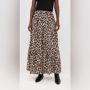 New Mille x Anthropologie Free People Paola Cheetah Print Maxi Skirt sz 2